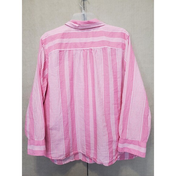 Talbots Plus Petite Pink Striped Button-Up Shirt Size 3XP - Picture 5 of 5